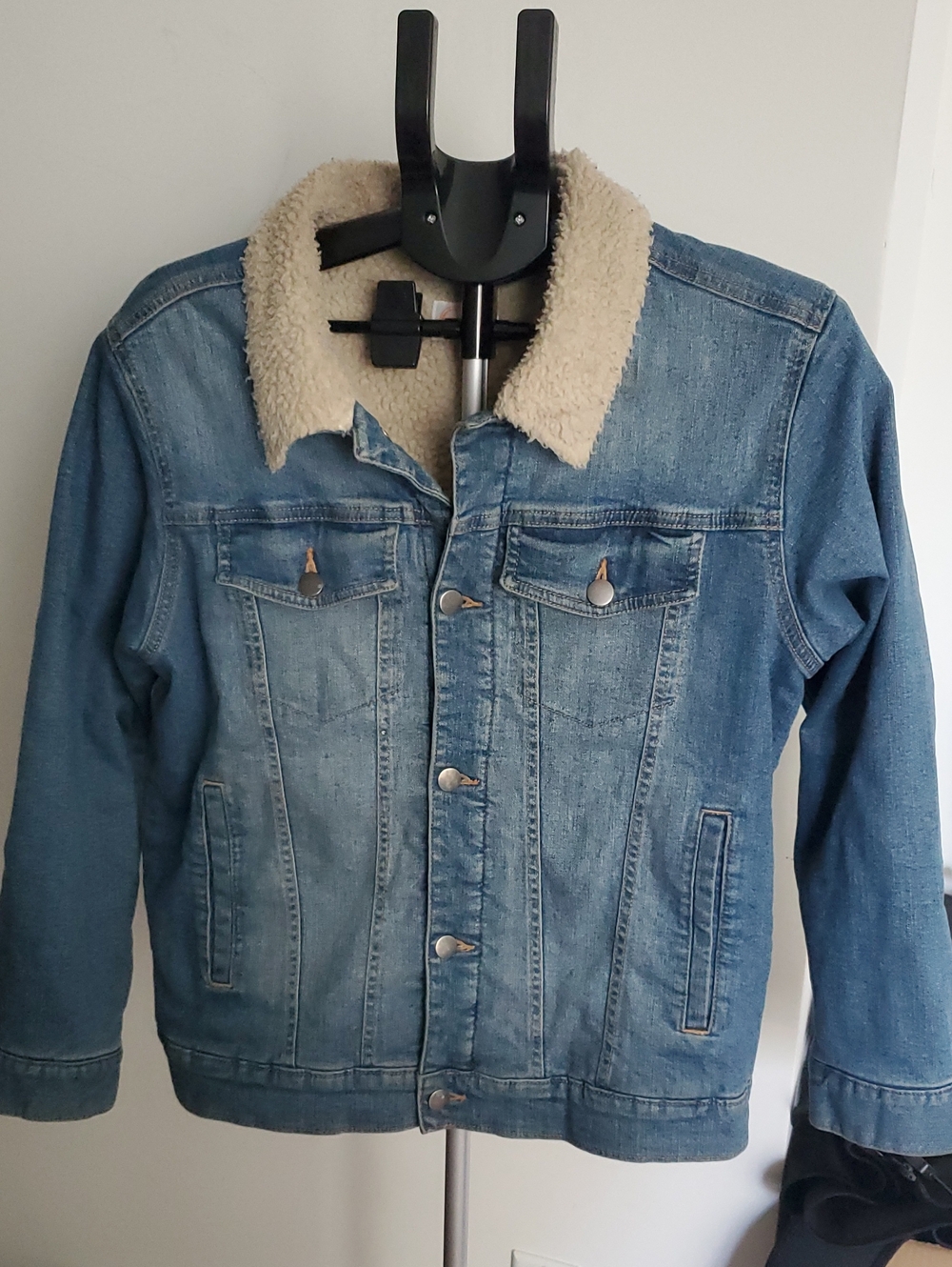 Kids Blue Denim Sherpa-Lined Jacket